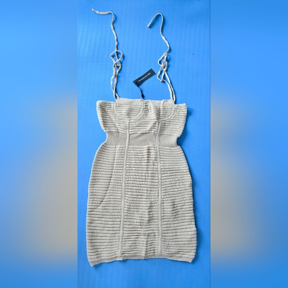 Manier Du Voir Knit MINI DRESS - BEIGE - Picture 4 of 9